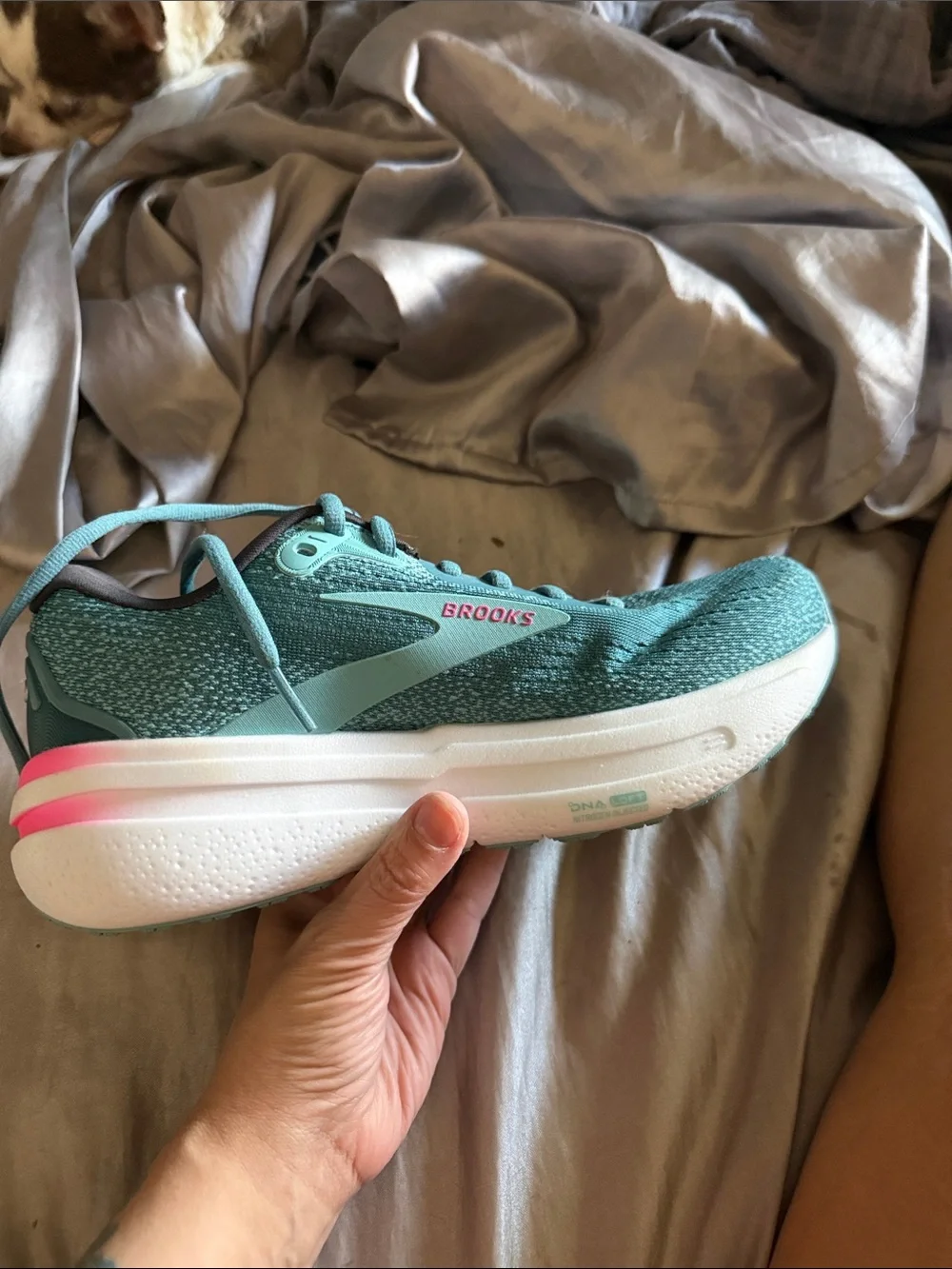 Brooks Women's Teal Running Sneakers with Pink Accents